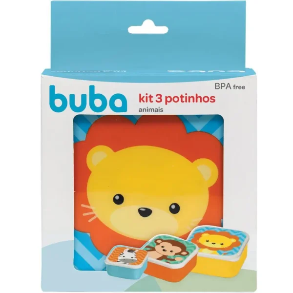 Kit 3 potinhos buba animal fun 11383