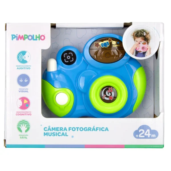 93702- Câmera Fotográfica Musical- Azul