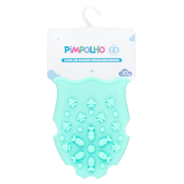 98371- Luva de Banho Massageadora em Silicone Verde – Pimpolho