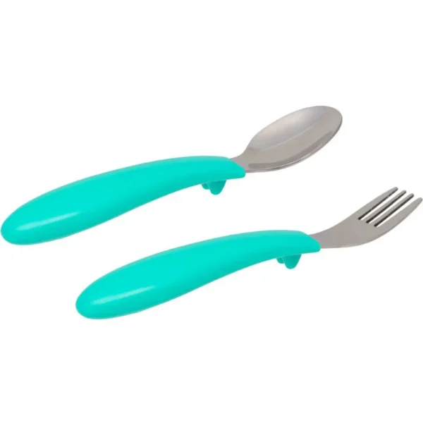 Kit Talheres Garfo E Colher Bubazoo Dino Verde 16974 Buba - Image 2