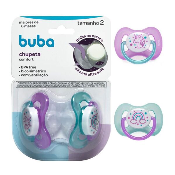 12676- Kit Chupeta c/2 Buba ( Unicórnio e Arco Íris ) n° 02