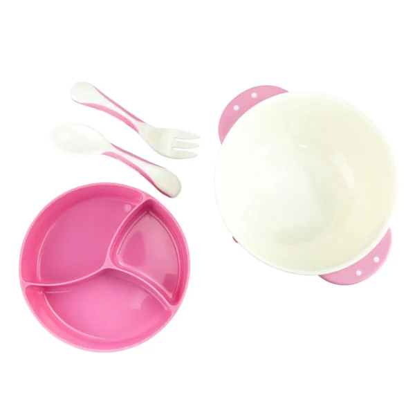 92101- Kit Refeição Tigelinha com Talheres e Divisória Rosa - Image 2