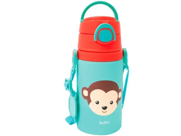 12116- Garrafa Infantil com Canudo 450ml Buba Animal Fun - Macaco - Image 2