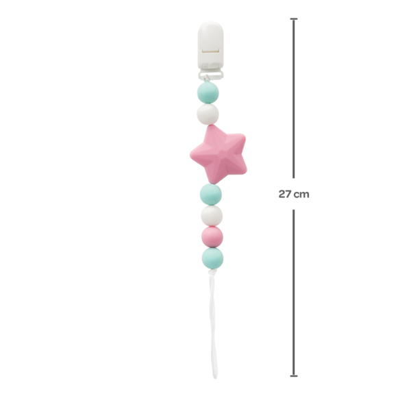 6764 Prendedor de chupeta rosa estrela silicone Buba - Image 3