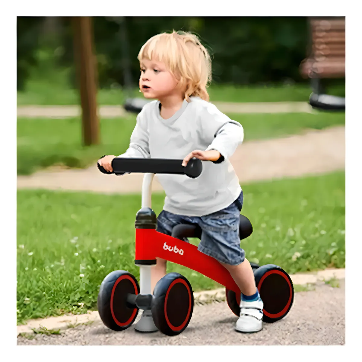 10728- Bicicleta de Equilíbrio Infantil Sem Pedal Vermelho Buba - Imagem 3