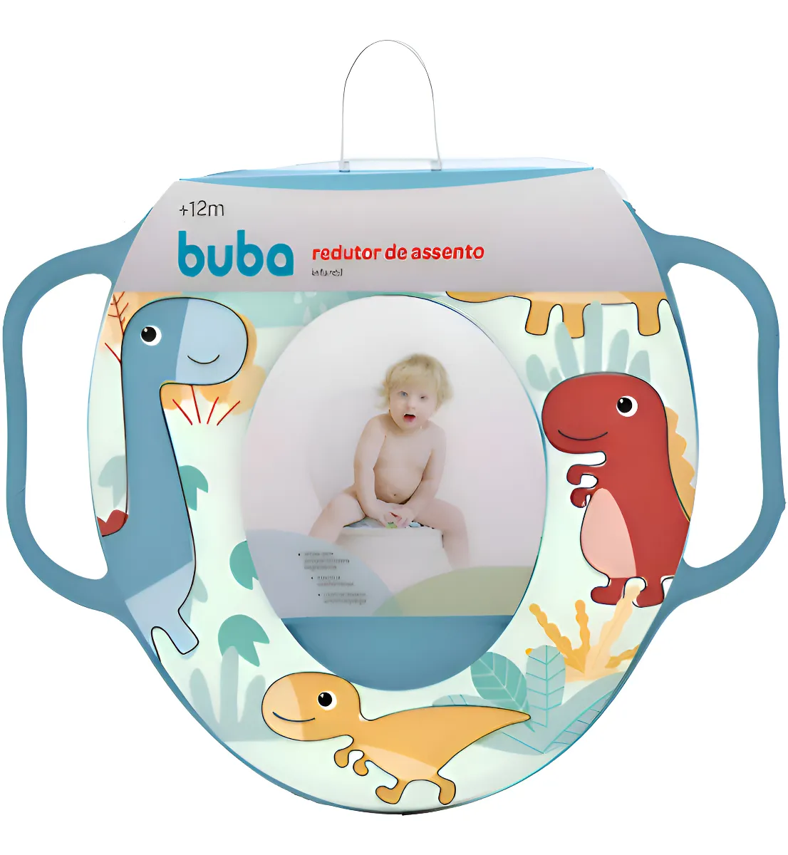 144355- Redutor Assento Infantil Vaso Sanitário Privada Macio Buba Cor Multicolor Dinossauro