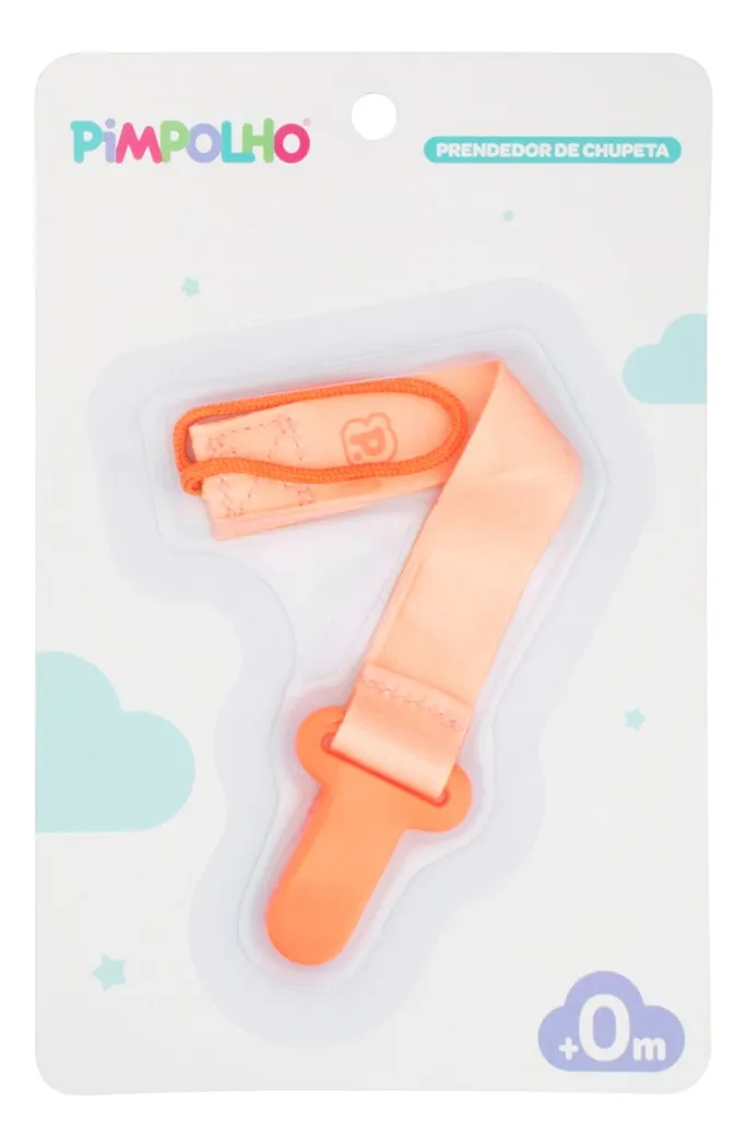 0300463- Prendedor de Chupeta Pimpolho Laranja