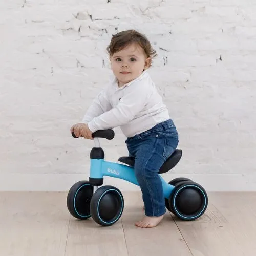 10728- Bicicleta De Equilibrio 4 Rodas Sem Pedal Azul Buba Infantil - Imagem 3