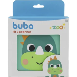 KIT 3 POTINHOS BUBA ZOO DINO- 11383